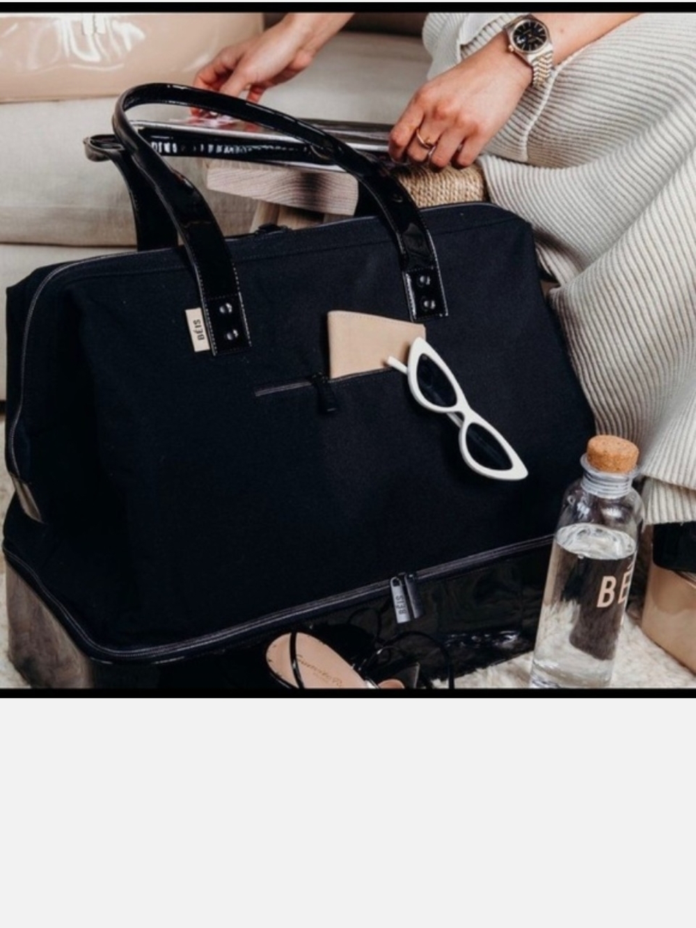 Beis Weekender Bag Patent Bottom